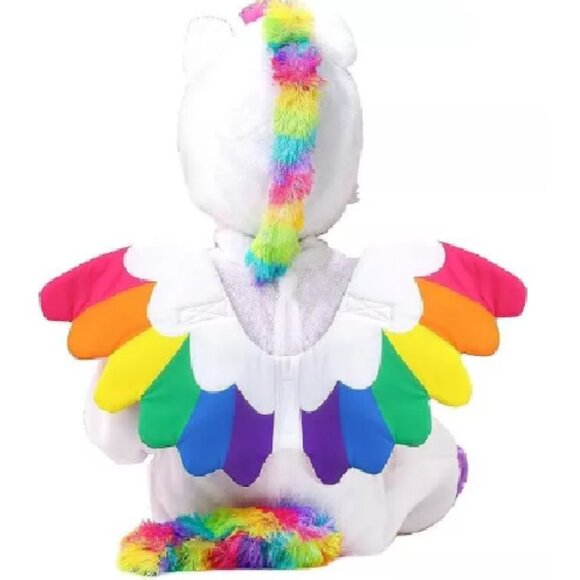Toddler Unicorn Costume Jumpsuit White Rainbow Size 12/18 Months. - Picture 2 of 5